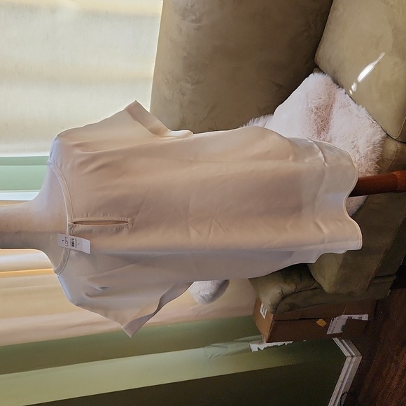 NWT Ann Taylor Loft Cream S/S Silky Blouse-Size XL - Picture 4 of 6